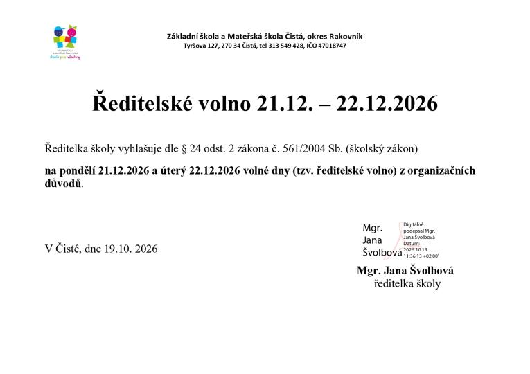 ředitelské volno